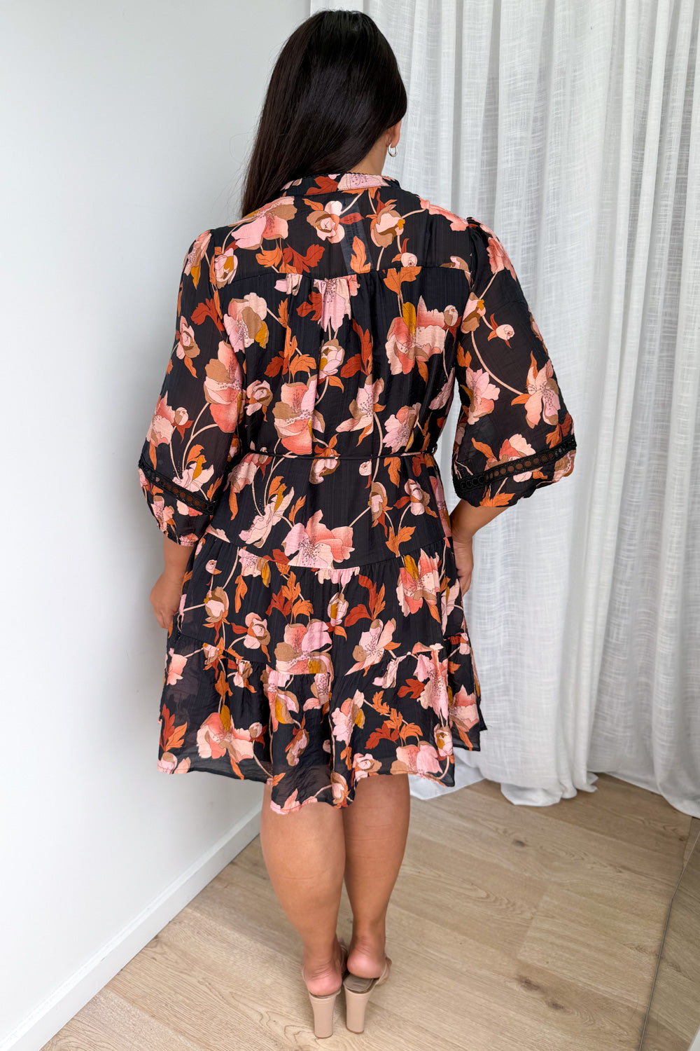 Estala Dress - Black Blush Floral