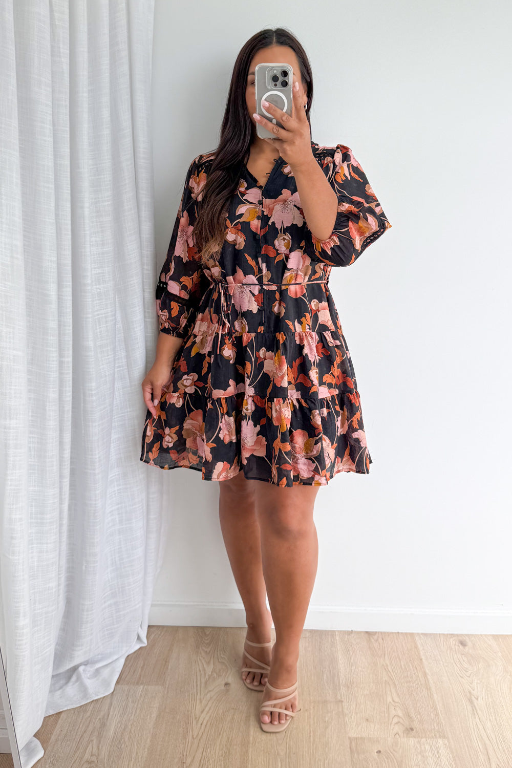 Estala Dress - Black Blush Floral