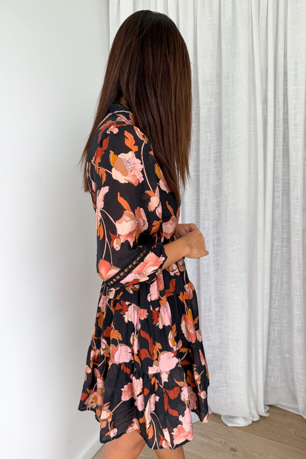 Estala Dress - Black Blush Floral