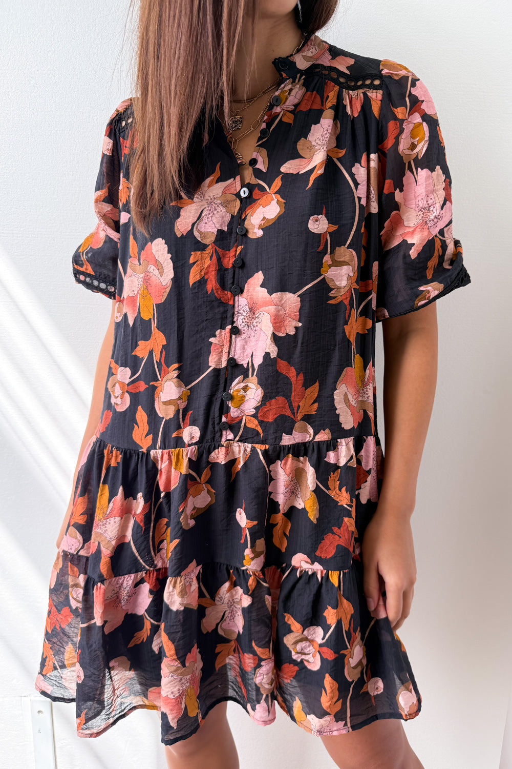 Estala Dress - Black Blush Floral