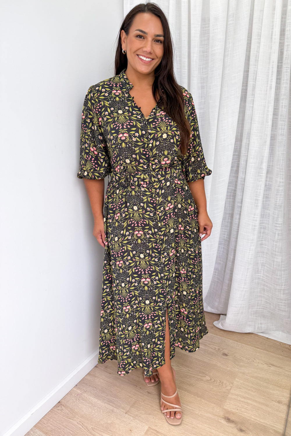 Marisa Maxi Dress - Black Floral