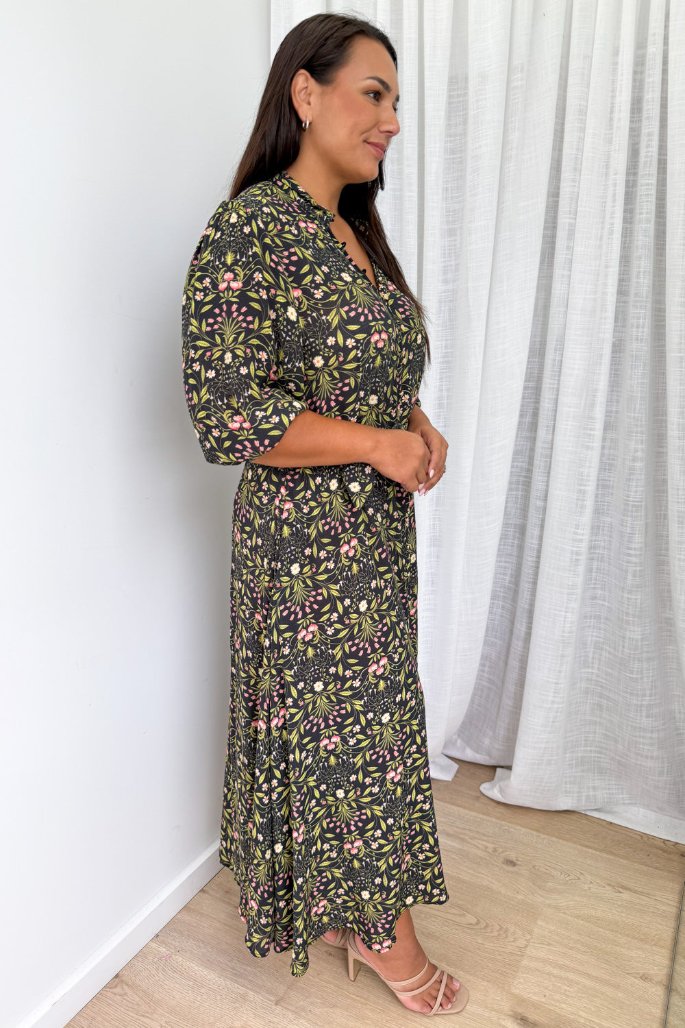 Marisa Maxi Dress - Black Floral