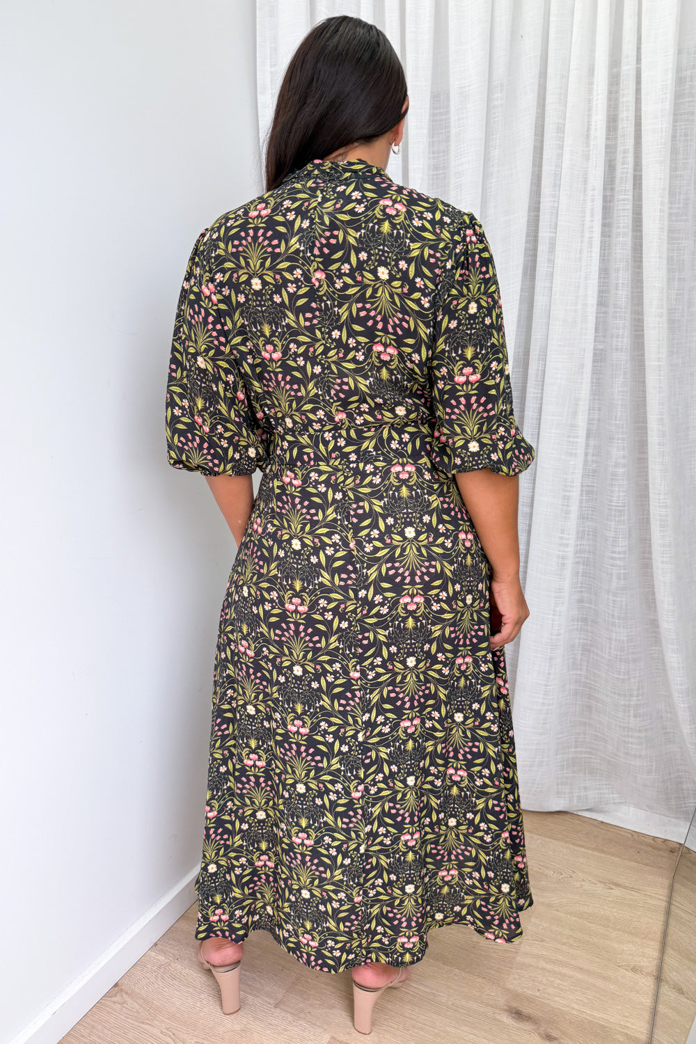 Marisa Maxi Dress - Black Floral