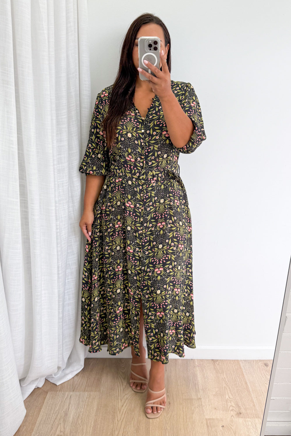 Marisa Maxi Dress - Black Floral