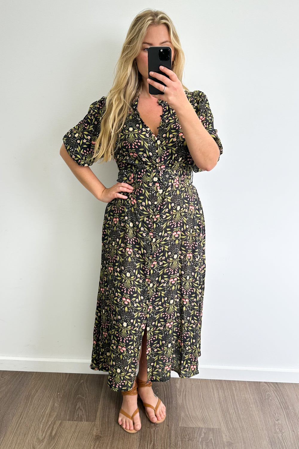 Marisa Maxi Dress - Black Floral